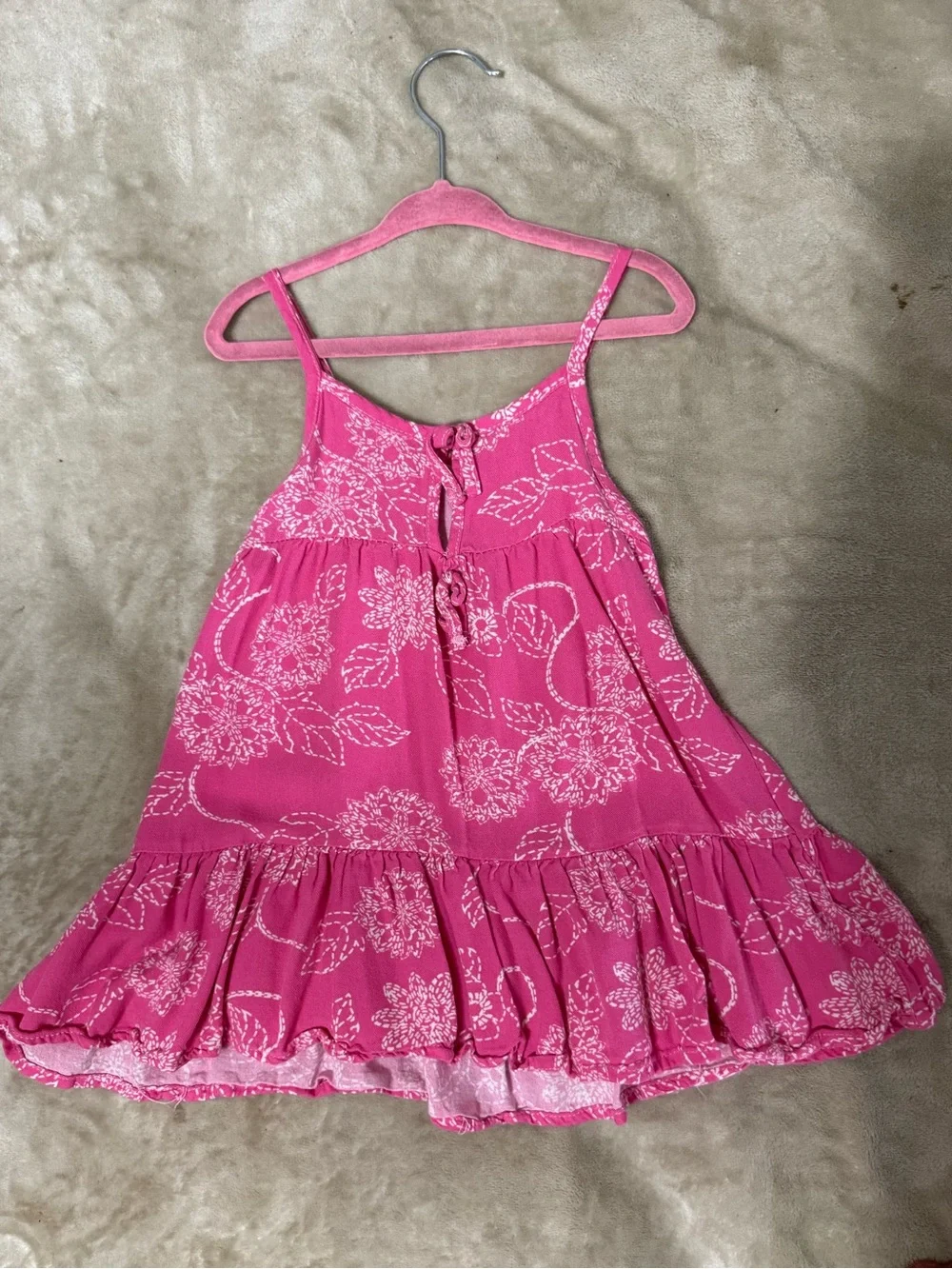 Jessica Simpson Hot Pink Printed Tie-Waist Dress